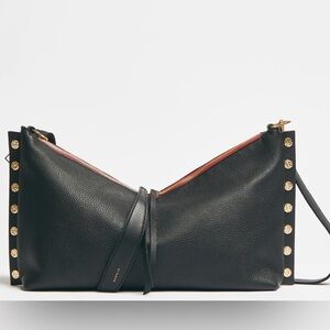 Black Leather Studded Shoulder Bag